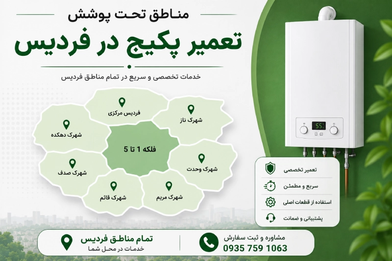 مناطق تحت پوشش تعمیر پکیج در فردیس